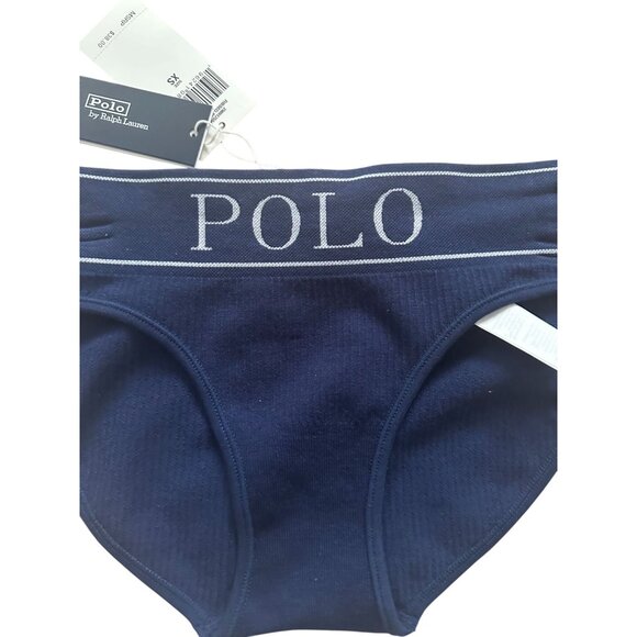 POLO RALPH LAUREN Women's Navy Ribbed Bikini Underwear Size XS NEW NWT - Picture 3 of 6